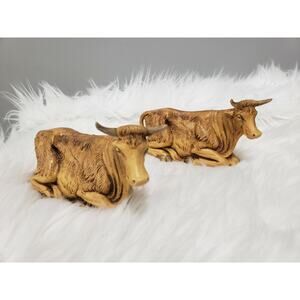 2 - FONTANINI‎ DEPOSE ITALY SEATED OX NATIVITY VILLAGE ANIMAL FIGURE #305